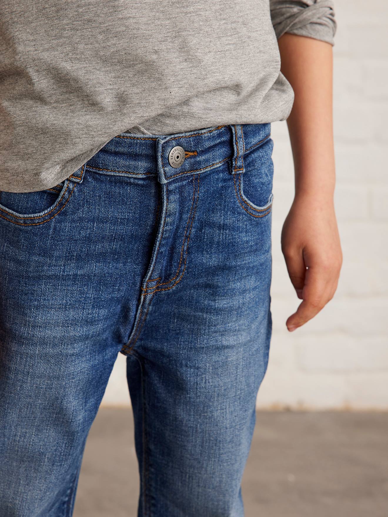 Jean droit relax forme loose garçon stone