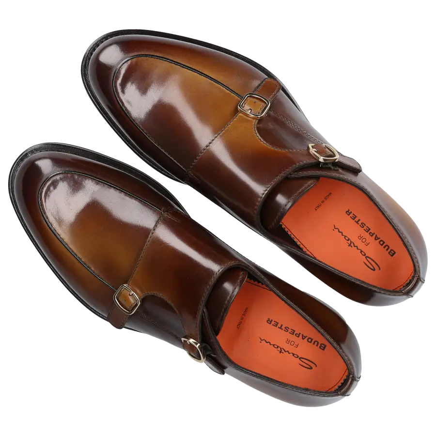 Santoni - Monk Schuhe 17744 Kalbsleder - beige
