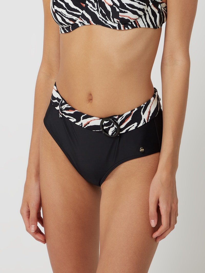 Bikini-Hose mit Gürtel in schwarz