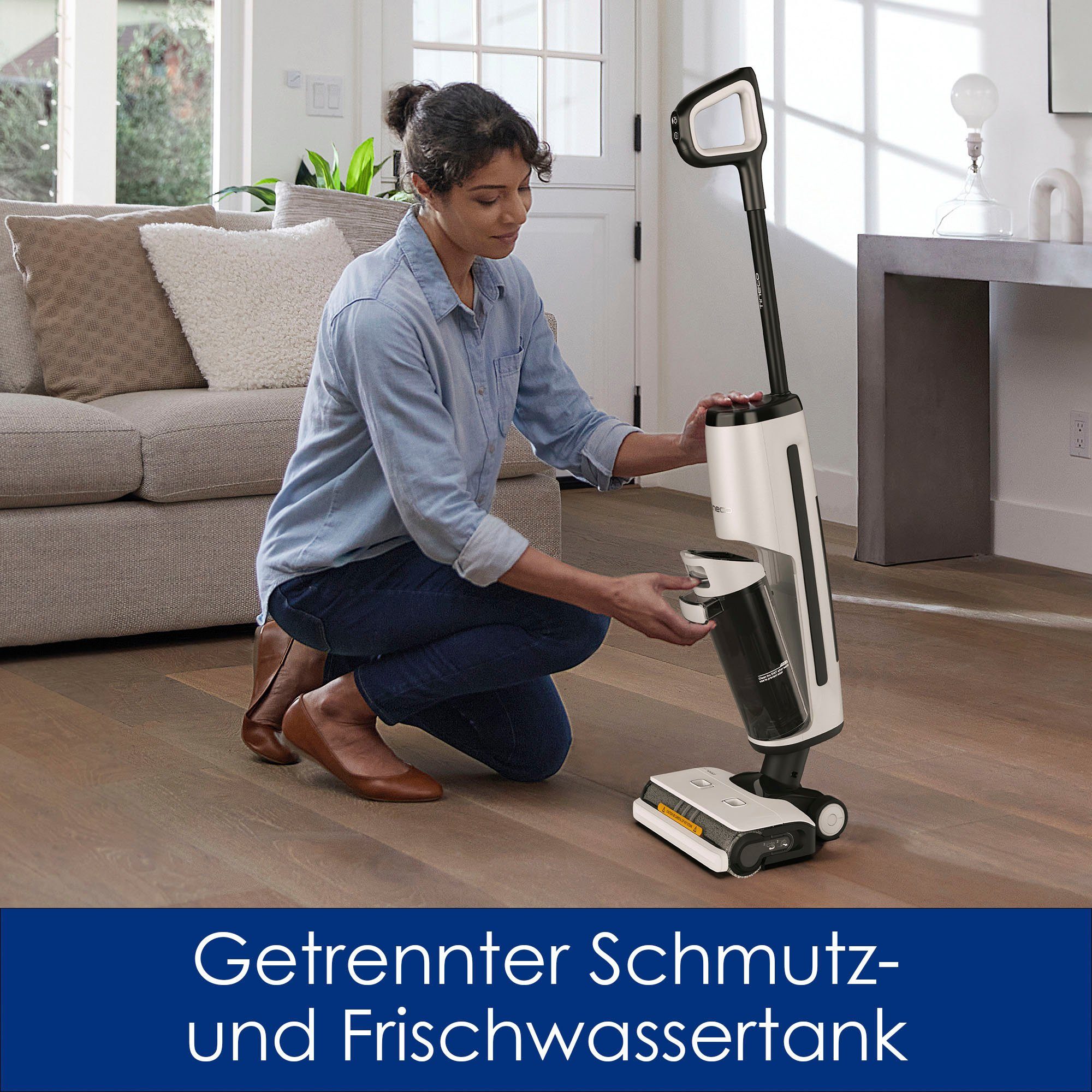 Tineco Nass-Trocken-Akkusauger Floor One S7 Steam Plus mit Dampfreinigung, 350 W, beutellos