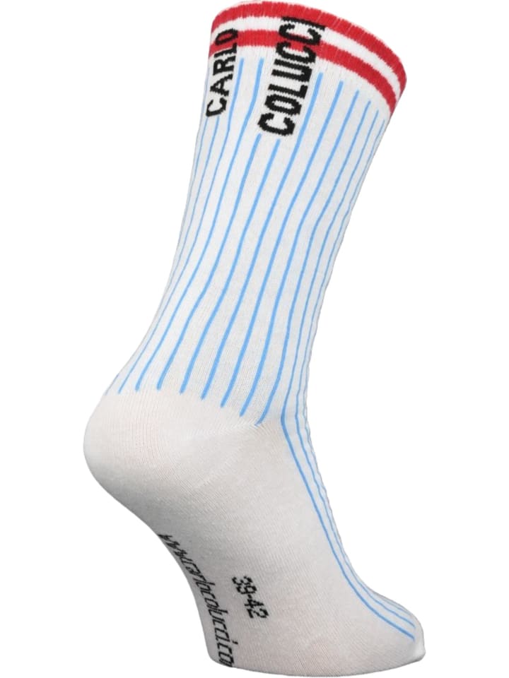 Carlo Colucci Sportsocken Cencherle in Weiß / Blau günstig kaufen 39-42