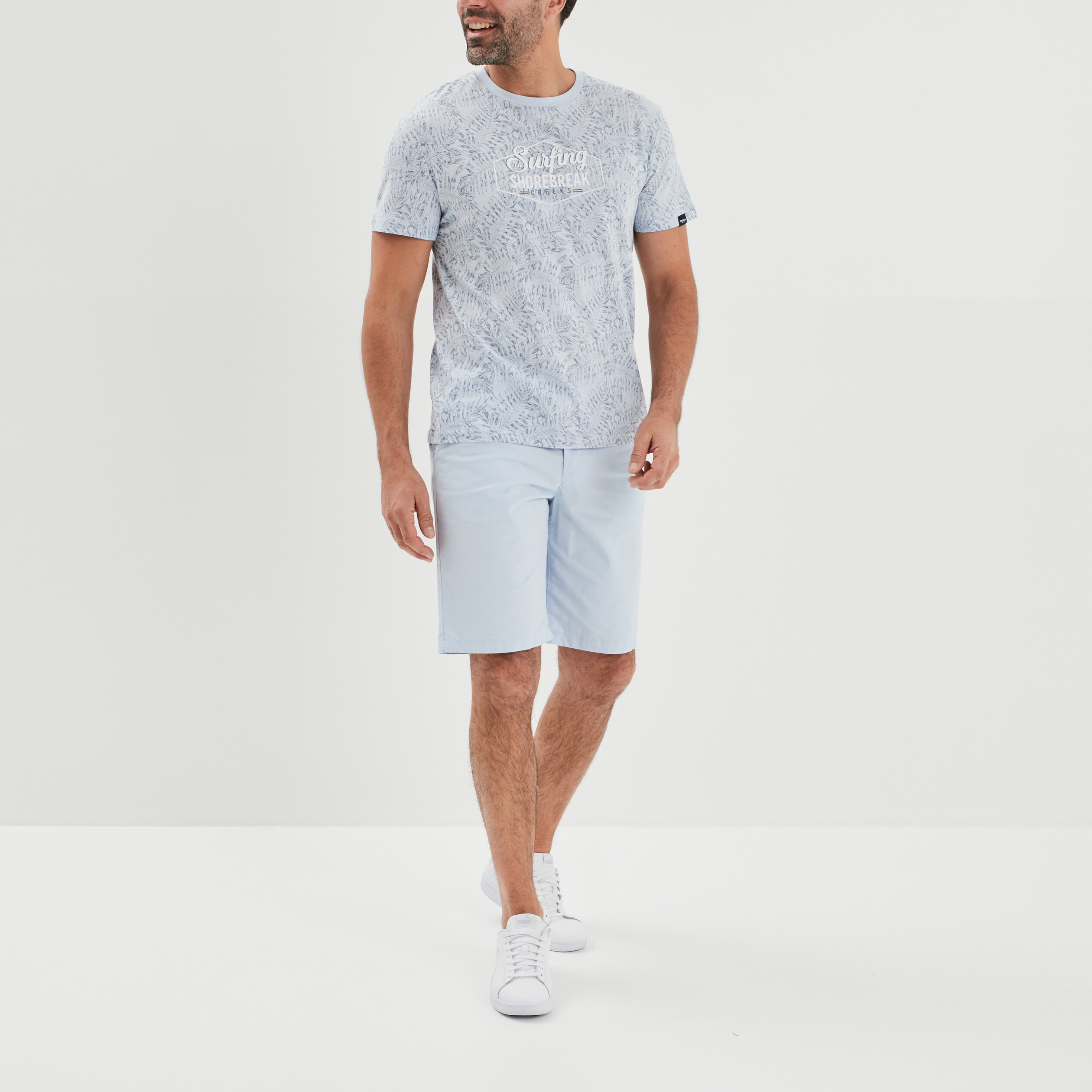 T-shirt manches courtes Creeks bleu clair homme | La Halle