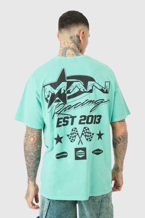 Tall Man Racer T-Shirt in Grün