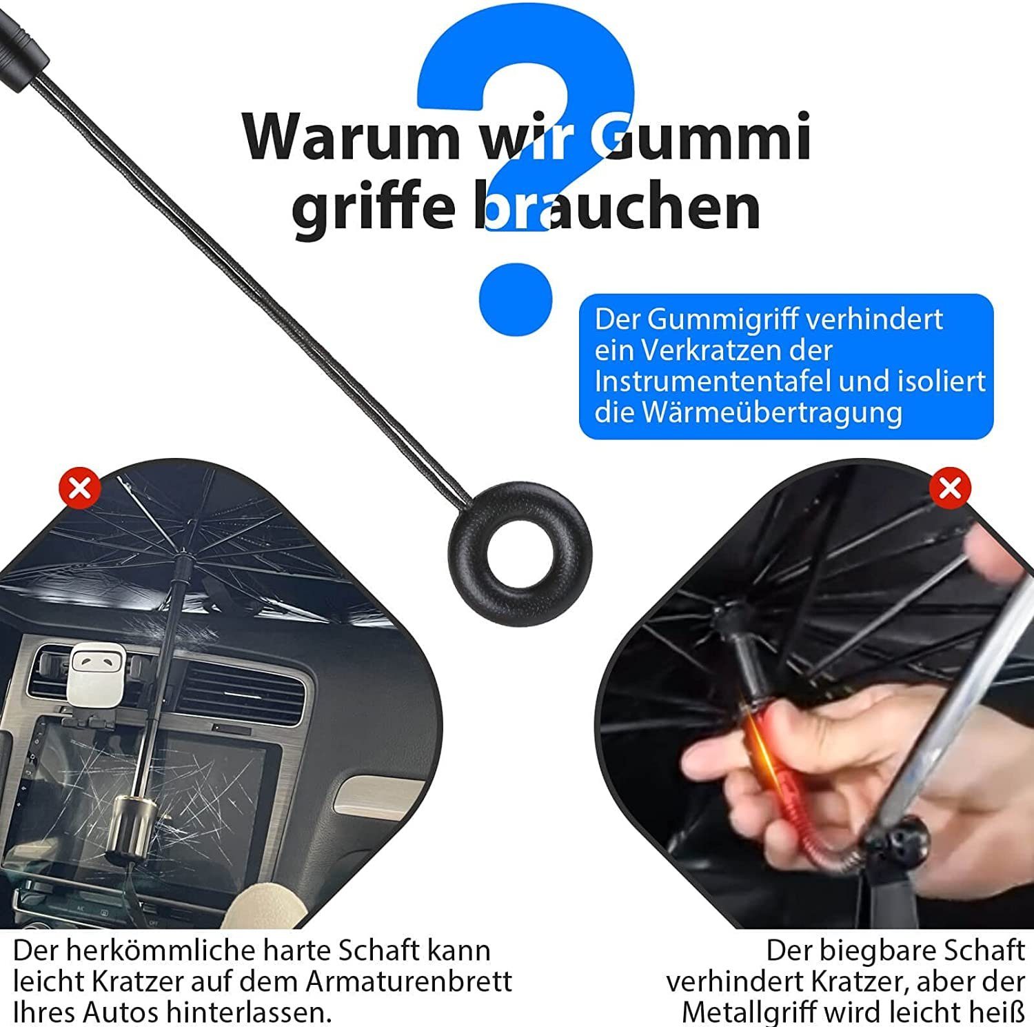 Haiaveng Frontscheibenabdeckung Auto Frontscheiben Sonnenschutz, für meisten Auto & SUV, UV-Schutz Auto Sonnenschirm, Wärmeisolierung, Einfache Lagerung