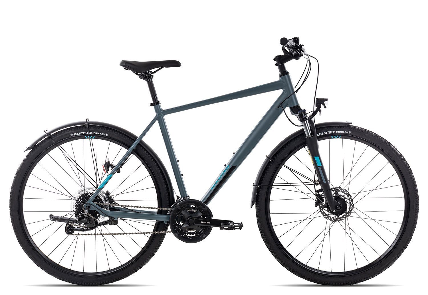Axess Crossrad VERIS STREET 2022, 27 Gang Shimano Alivio RD-M3100-9 Schaltwerk, Kettenschaltung, Crossbike schwarz/grau