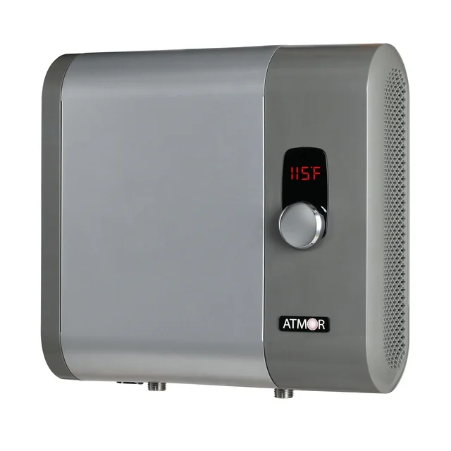 Atmor 18kW 3.73 GPM Electric Tankless Water Heater, ideal for 1 bedroom home, up to 3 simultaneous applications