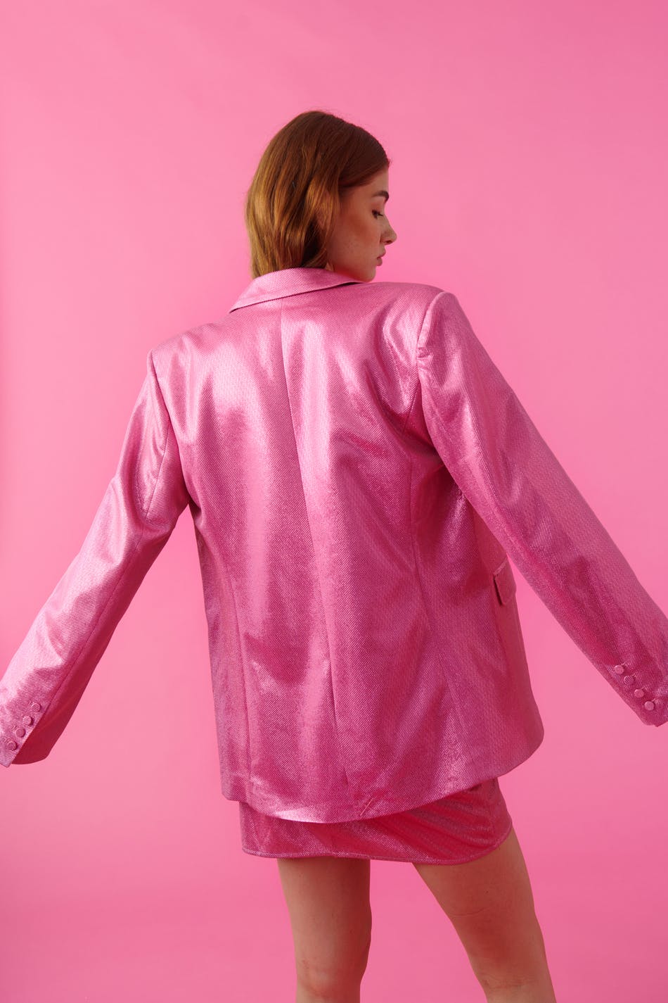 Pink oversized blazer