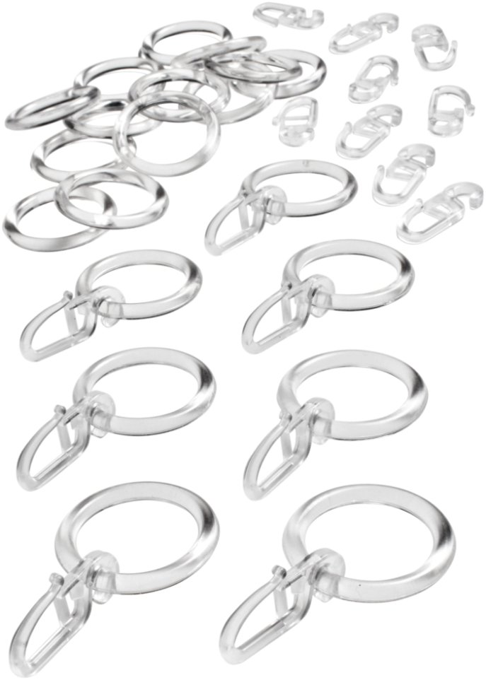 Gardinenringe mit Haken (30-tlg. Set)