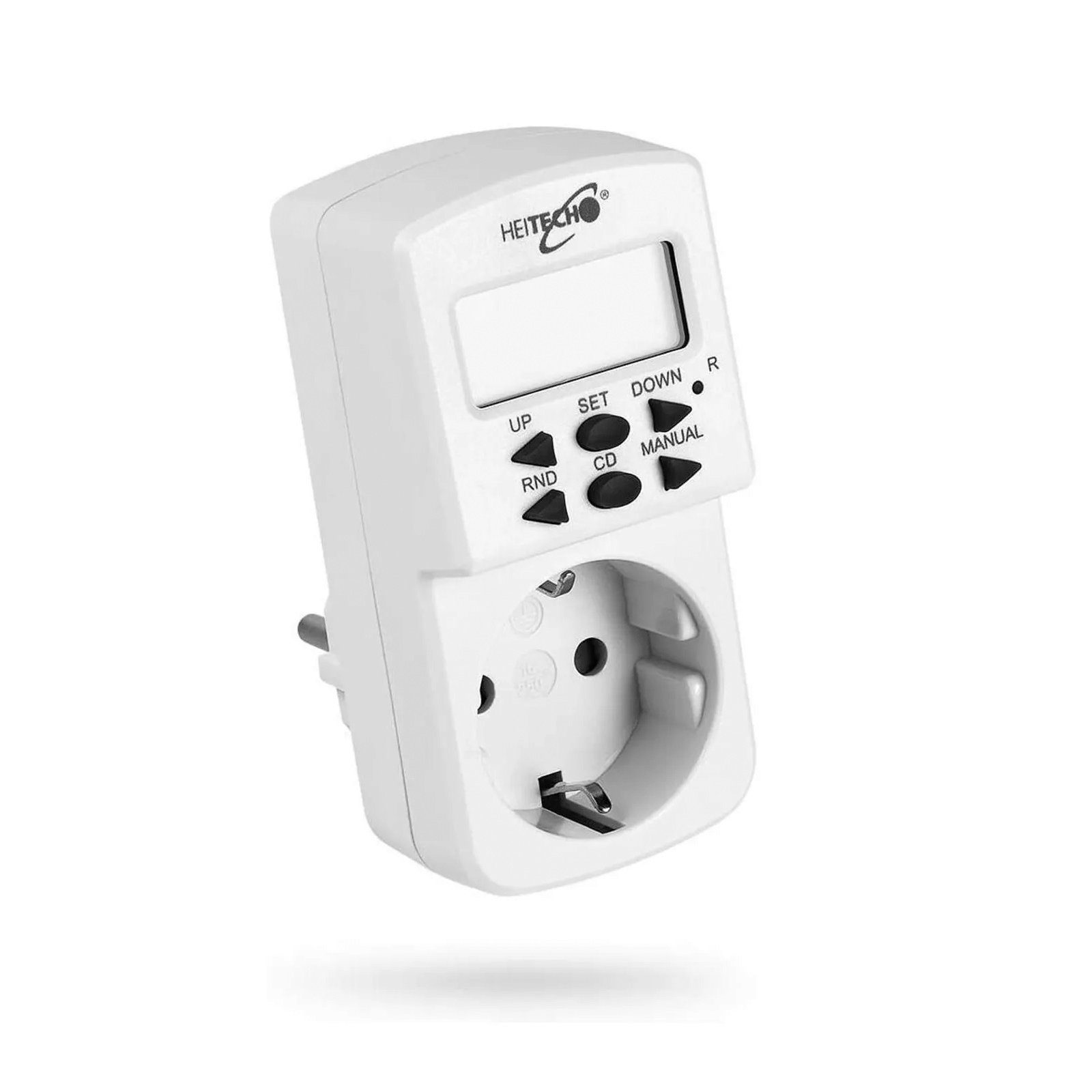 HEITECH Zeitschaltuhr Digitale Mini Wochen-Schaltuhr Steckdose Timer Zeitschalter, digital, 2-St., 10 Schaltprogramme für 24 h / 7 Tage