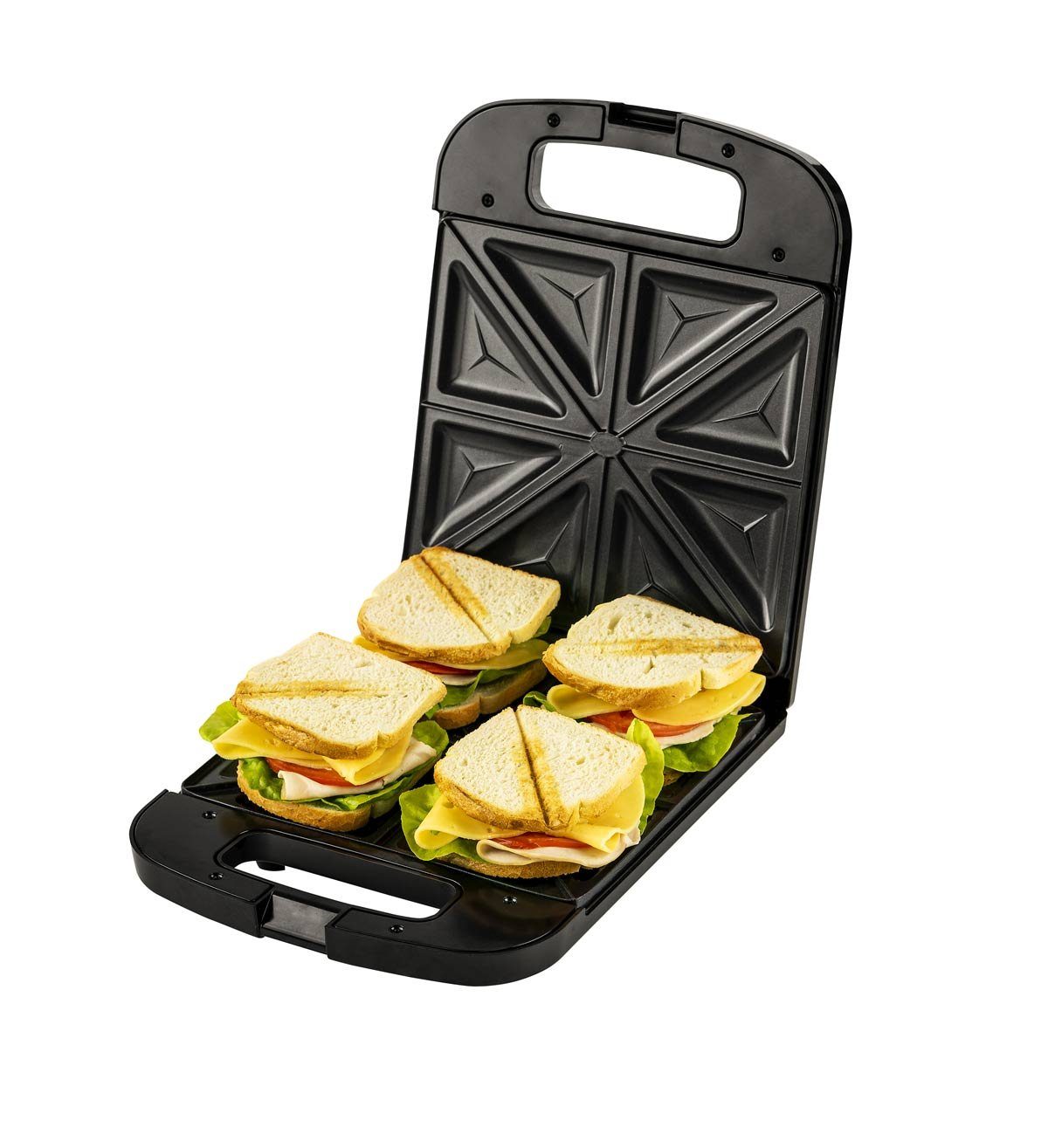 Adler Sandwichmaker AD-3055 Sandwich-Toaster für 4 Scheiben Toast, 2000 W
