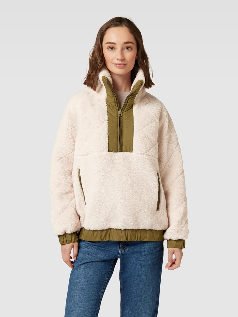 Fleecejacke aus Teddyfell in Schlupfform in beige