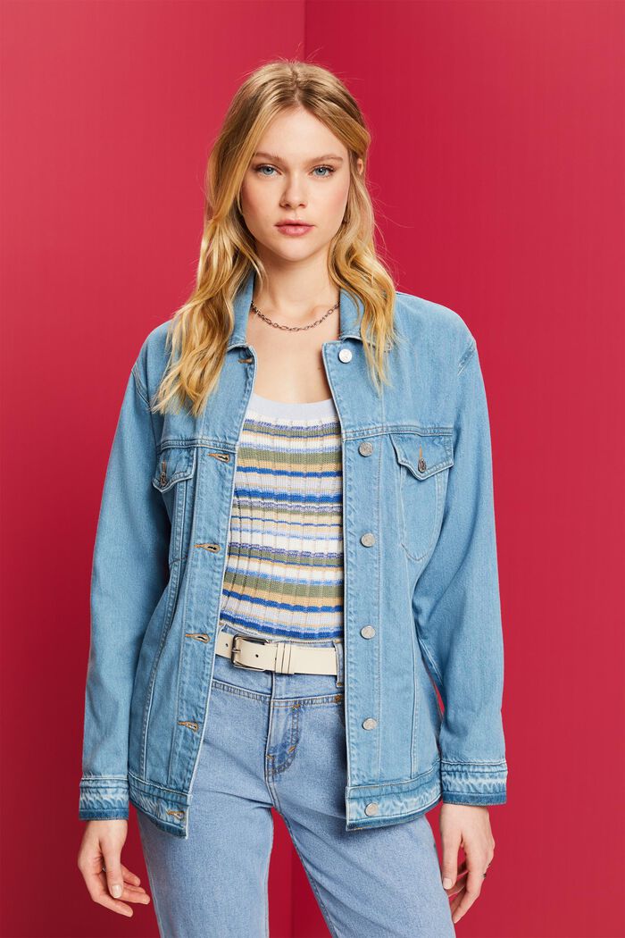 Jeansjacke mit Bindegürtel