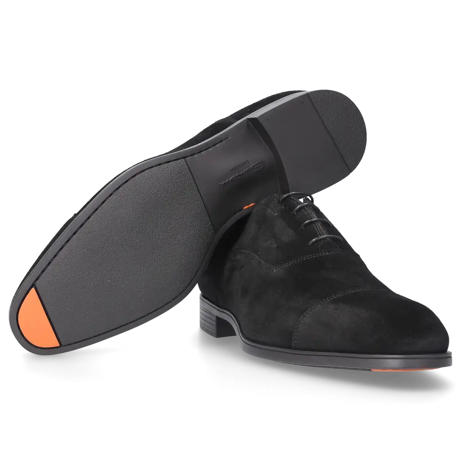 Santoni - Businessschuhe Oxford 11011 Veloursleder - schwarz