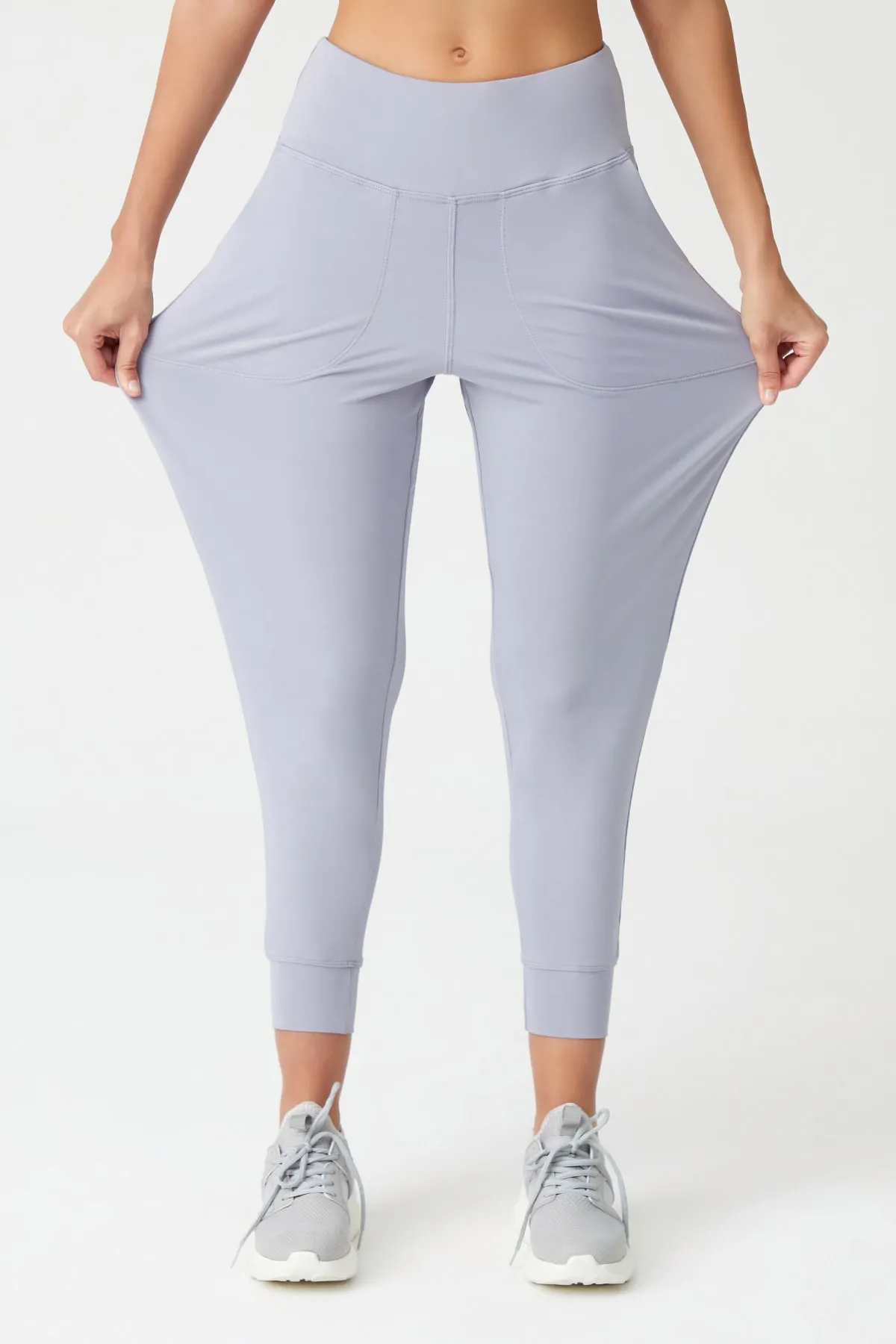 LOS OJOS  Graue Jogginghose mit hoher Taille für Damen