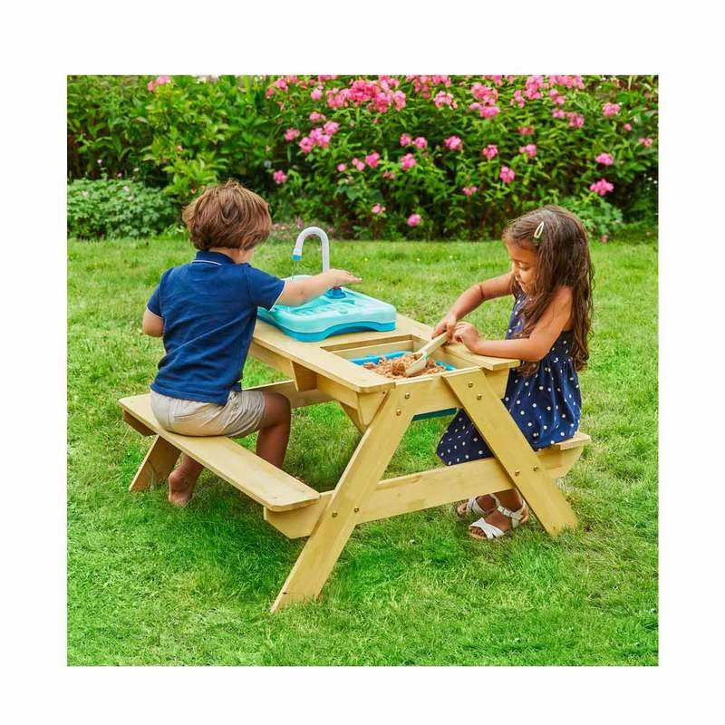 Table picnic en bois FSC avec bac à eau Mookie