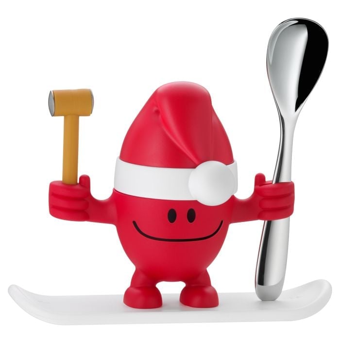 Eierbecher McEgg mit LÖffel, Weihnachts-Edition, Rot