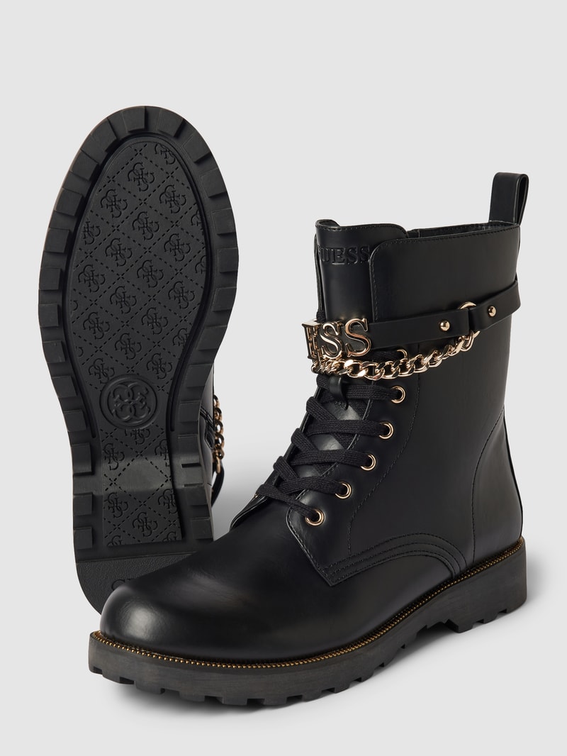 Boots mit Kettendetail Modell 'NINA' in schwarz