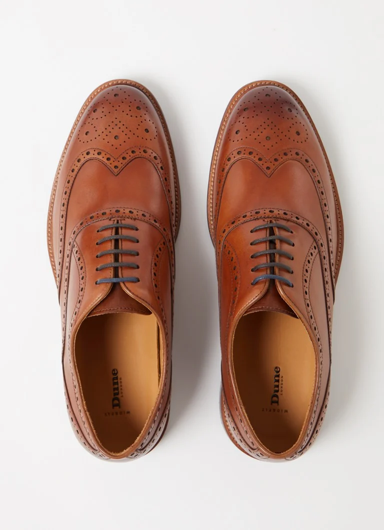 Buty brogsy skórzane Dune London Solihull z szerokimi nogawkami