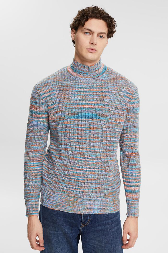 Mehrfarbiger Rollkragenpullover