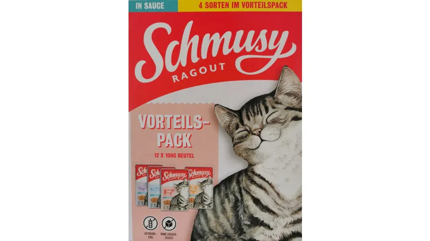Schmusy Katzennassfutter Ragout in Sauce Vorteilspack 100 g