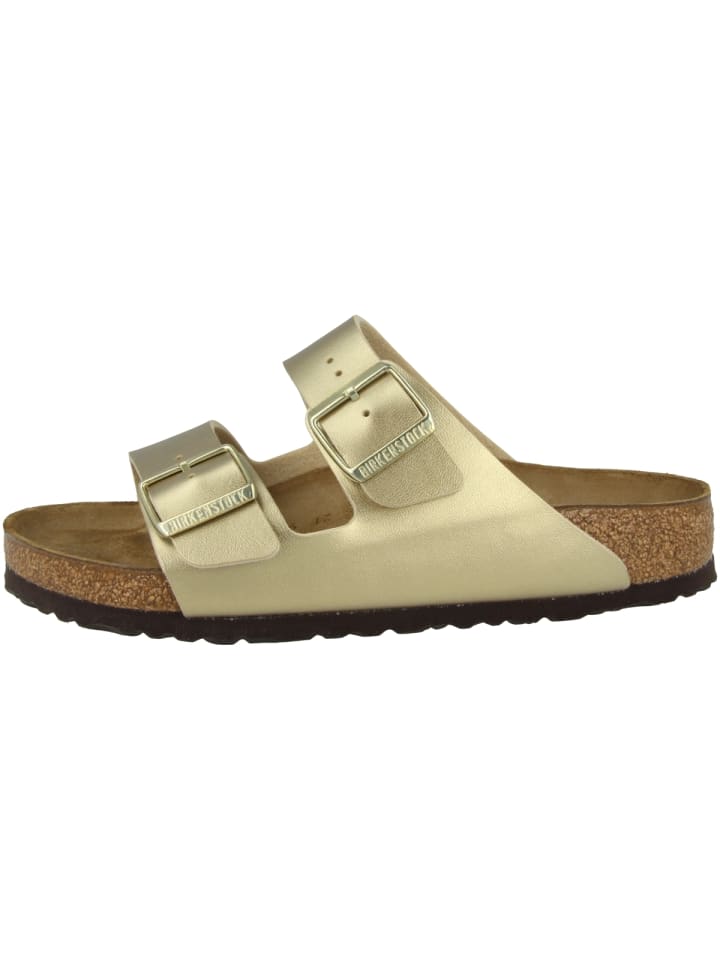 Birkenstock Pantolette Arizona Birko-Flor normal in gold günstig kaufen