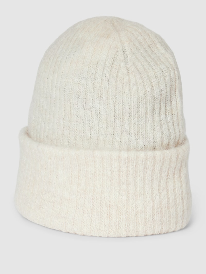 Beanie mit Strukturmuster Modell 'MALINE' in beige meliert