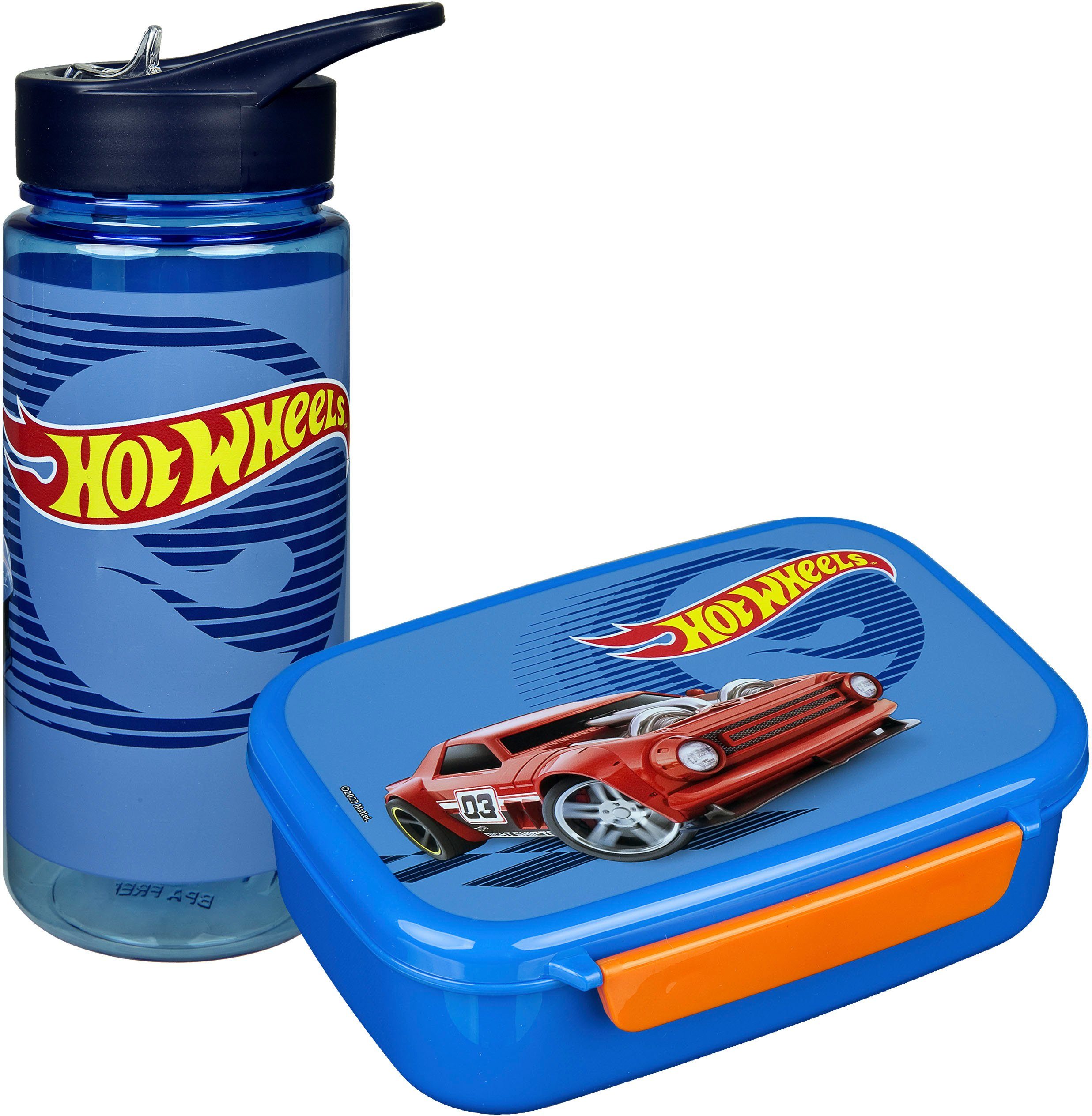 Scooli Lunchbox Hot Wheels, Kunststoff, (Set, 2-tlg), Brotzeitdose & Trinkflasche