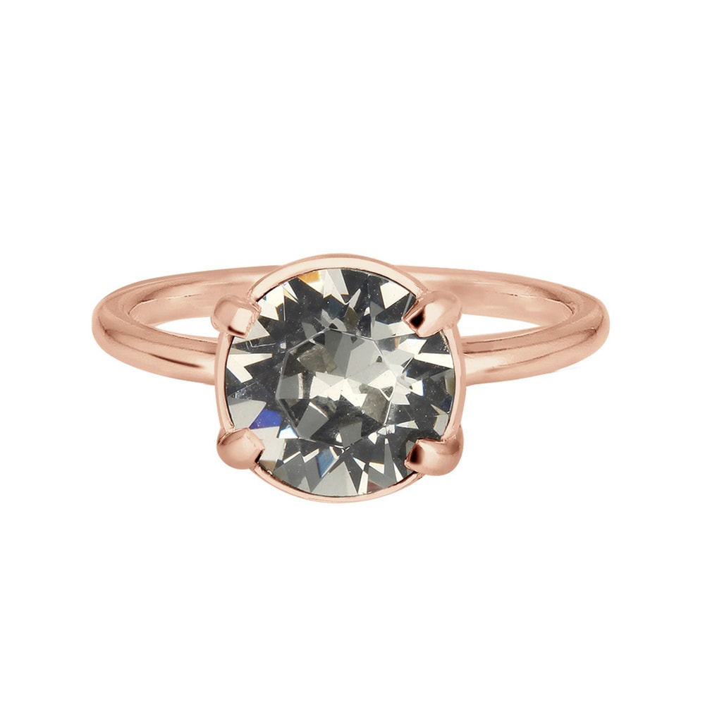 Elli Elli Bague Femmes Solitaire Elégant avec Cristaux Rouge foncé en Argent Sterling  Bague