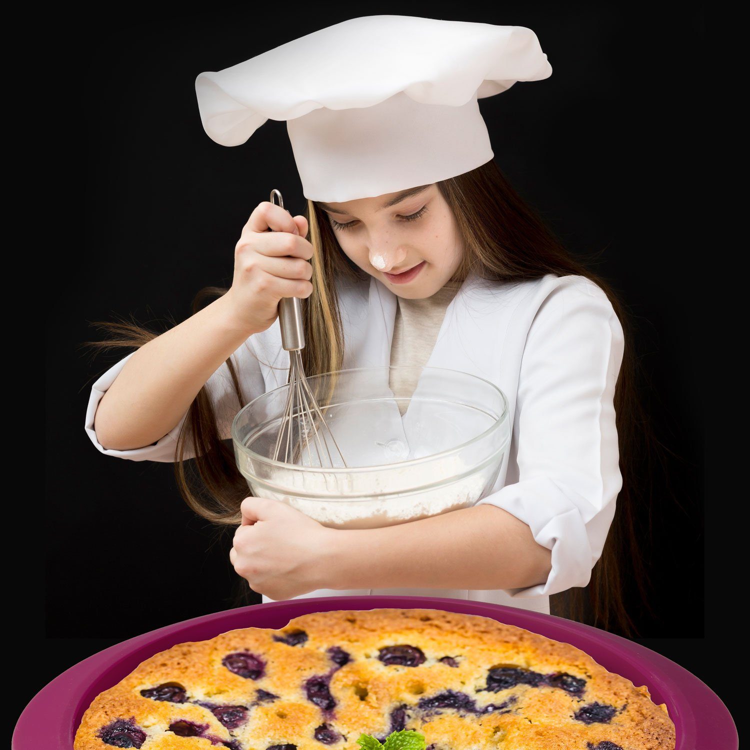 Goods+Gadgets Backform Silikon Springform, Antihaftbeschichtete Kuchen-Form & Glasboden