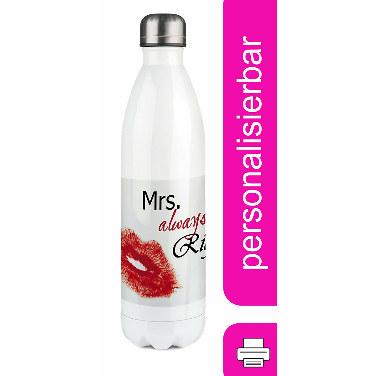 Edelstahl Kinder Thermoflasche / Trinkflasche bunt Kussmund Spülmaschinenfest, Auslaufsicher, Bruchfest, Doppelwandig, Für Heißgetränke geeignet, Mit Deckel, Isoliert