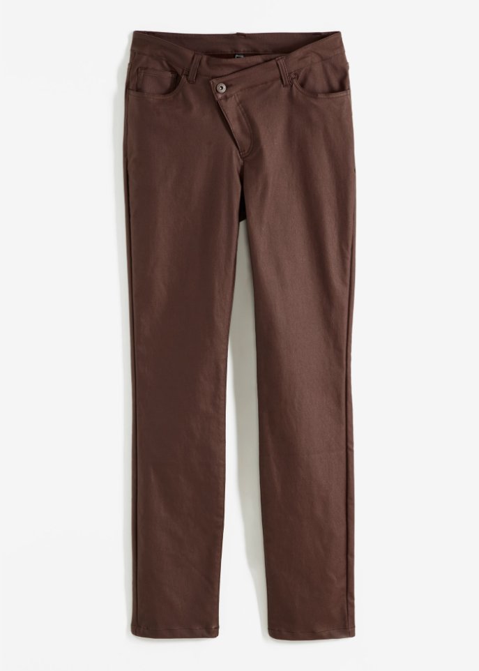 Lederimitat-Hose mit schrägem Bund
