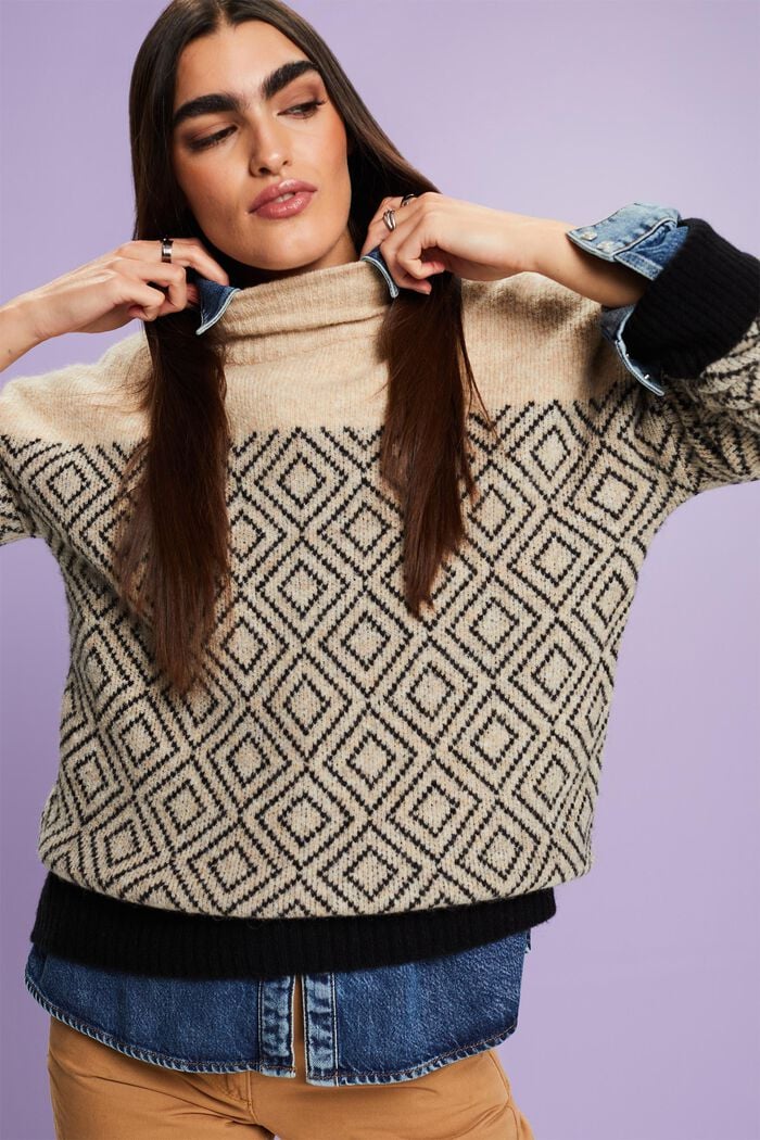 Jacquard-Pullover aus Wollmix