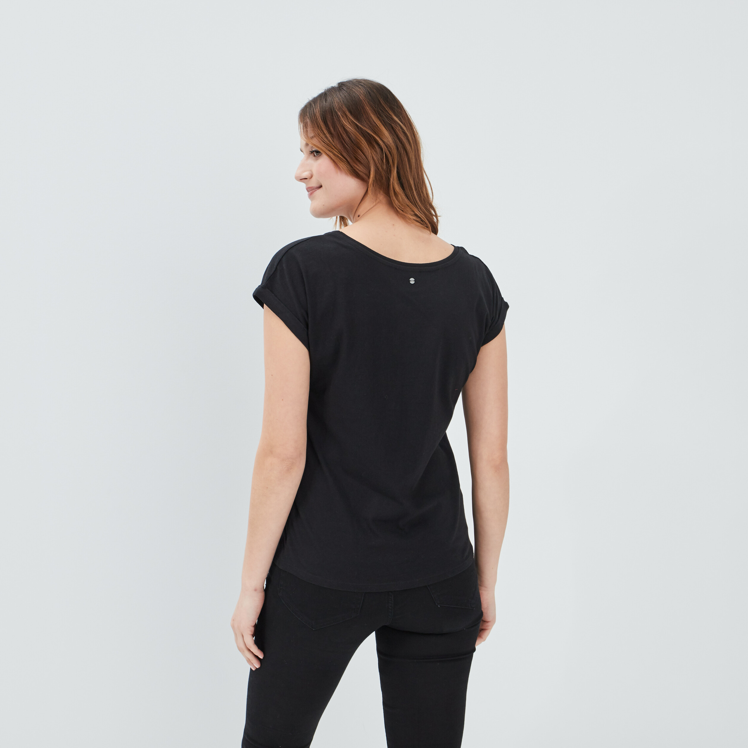T-shirt manches courtes noir femme | La Halle