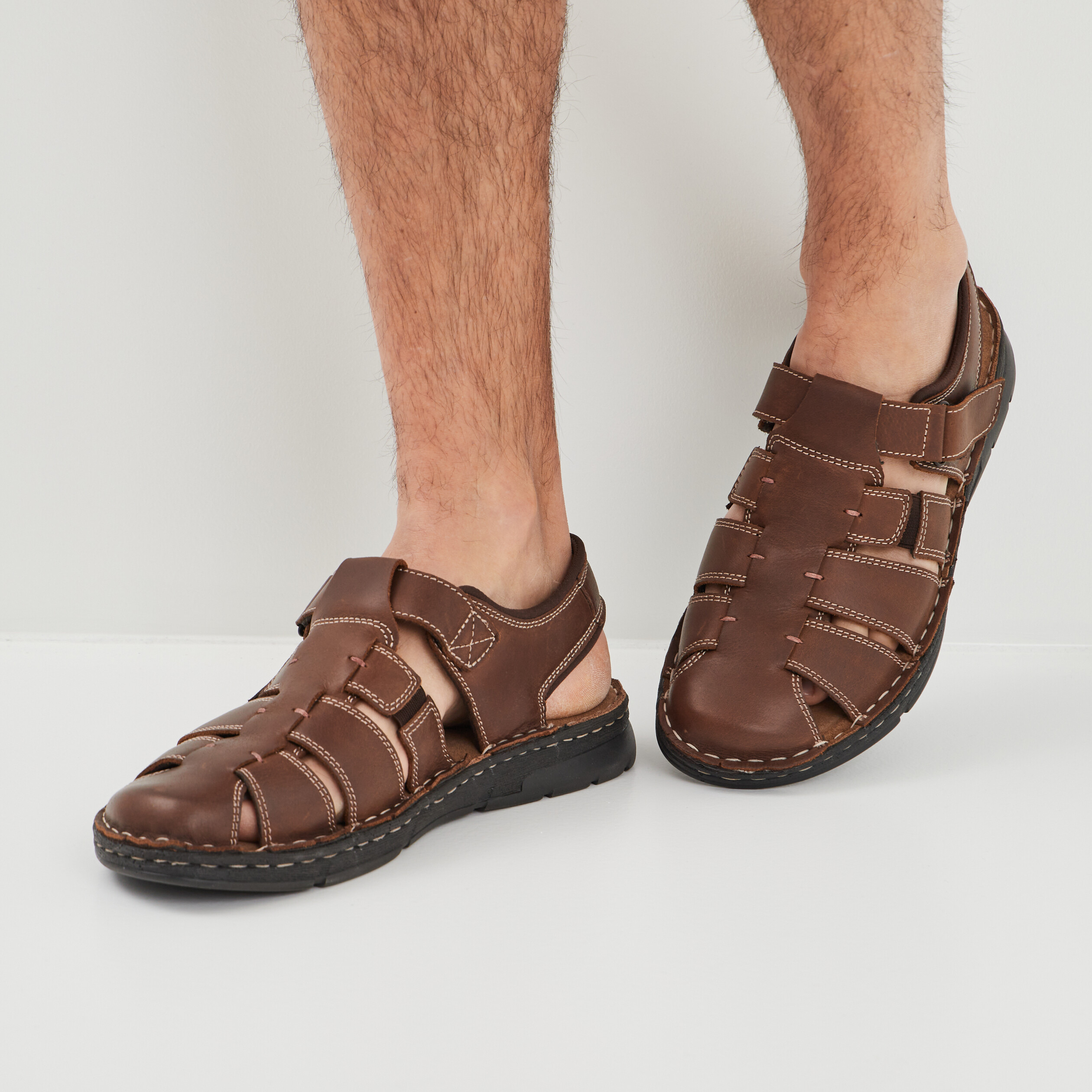 Sandales Walking Confort marron homme | La Halle