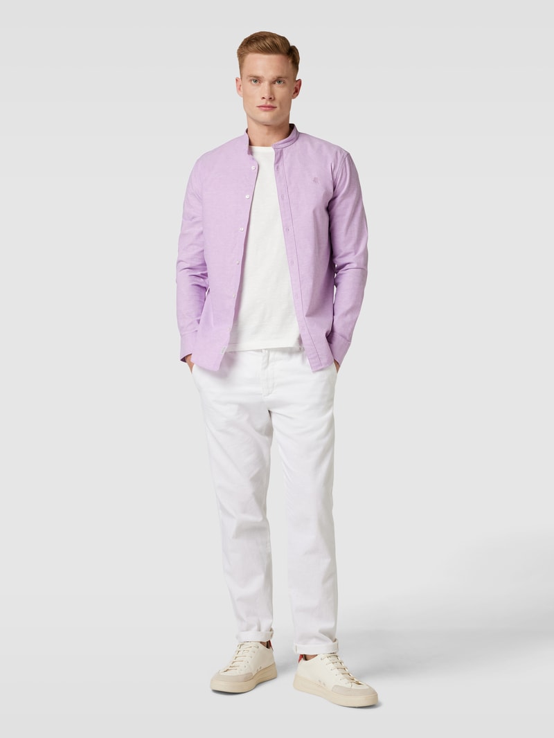 Freizeithemd mit Label-Stitching in fuchsia