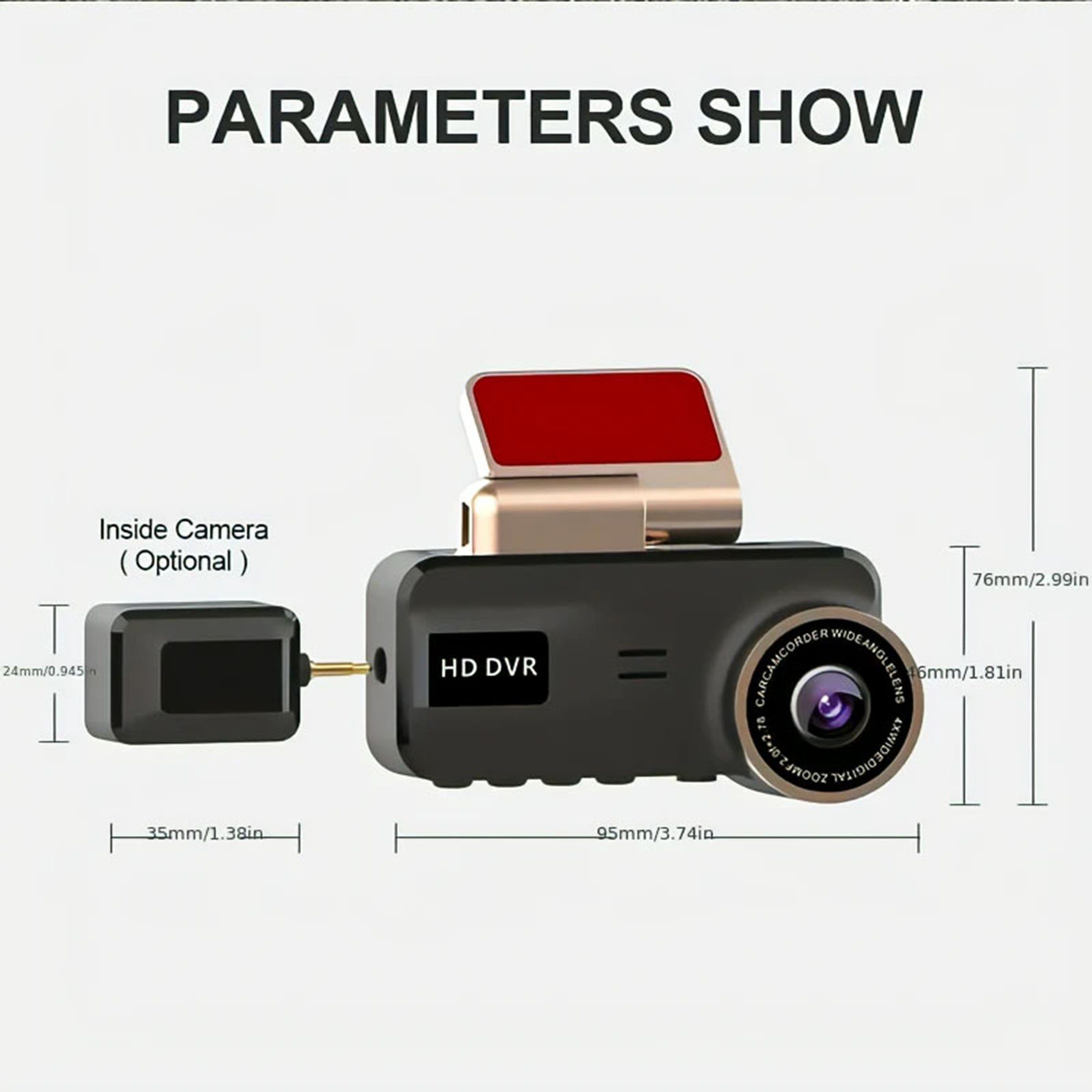 Mutoy Full HD Dashcam,HD 1080P Dashcam, Dashcam (Vorne und Hinten Autokamera, Nachtsicht, 150° Ultraweitwinkel)