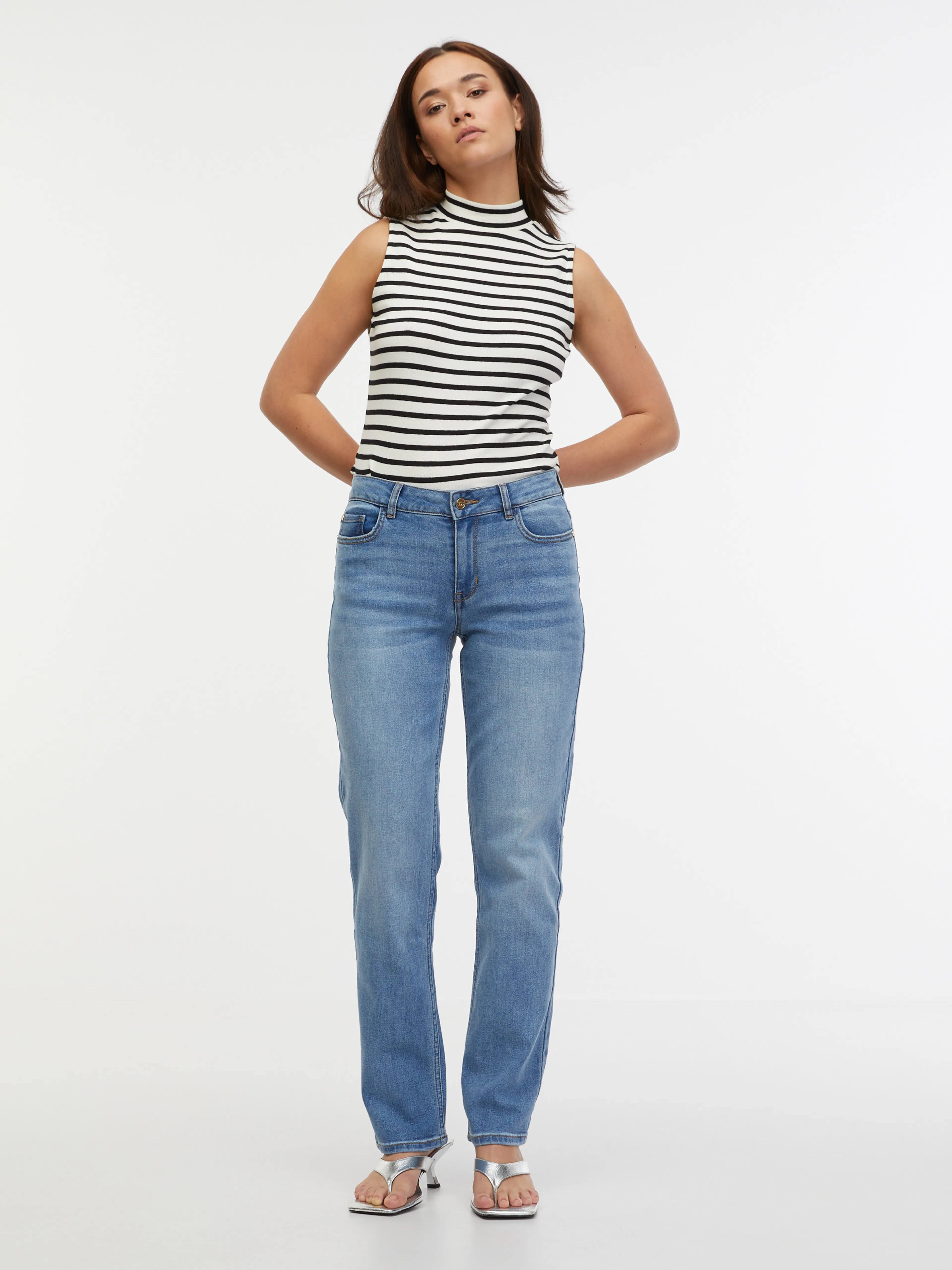 Hellblaue Straight-Fit-Jeans Damen ORSAY