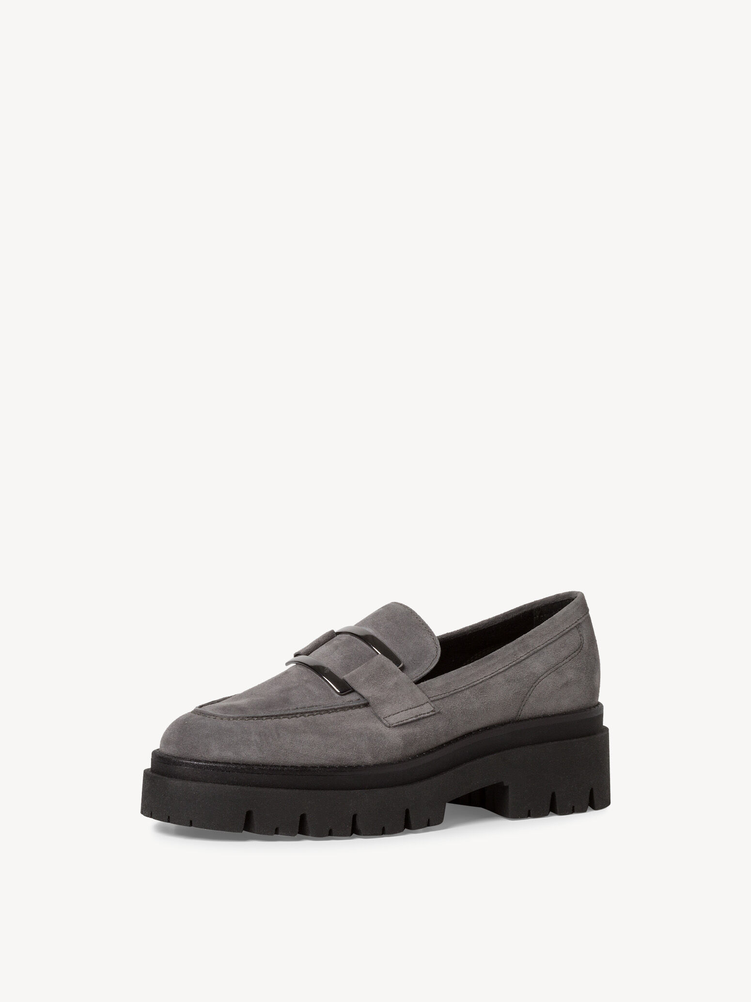 Slipper en cuir - gris