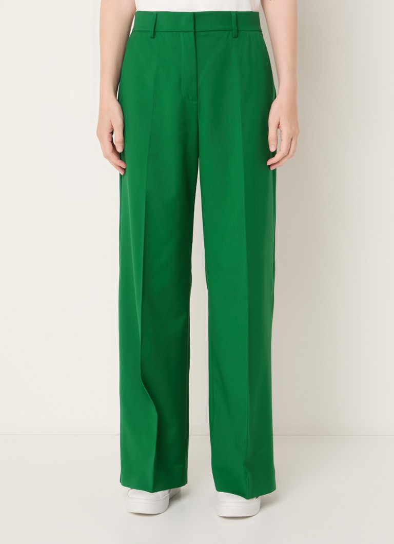 MaxMara Visivo high waist wide fit trousers made of virgin wool