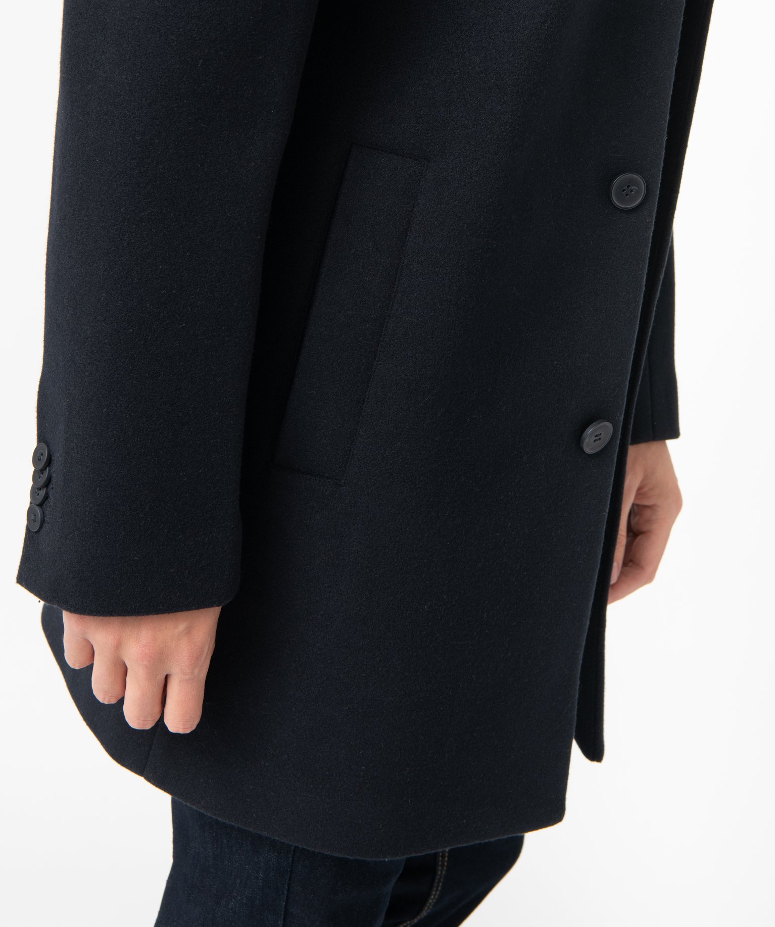Manteau homme court fermeture 3 boutons bleu fonce | GEMO