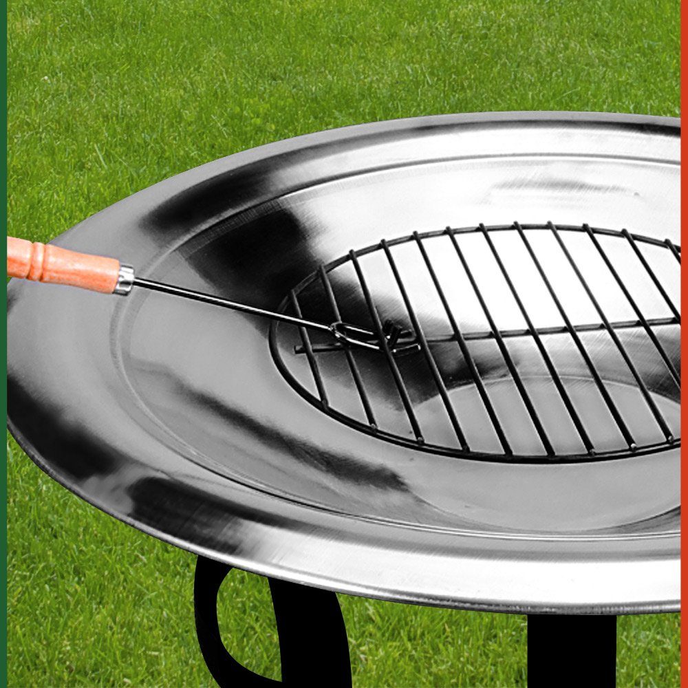 Gardebruk Feuerschale, Feuerstelle 75cm Edelstahl Funkenschutz Garten Outdoor Balkon Grill