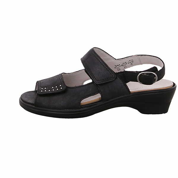 WALDLÄUFER Komfort Sandalen schwarz Sandalette