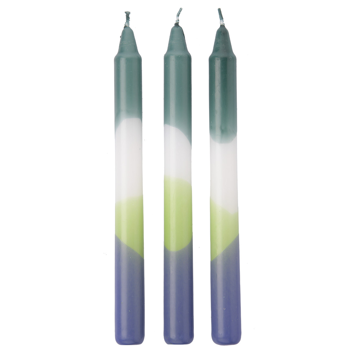 3 Stabkerzen mit Farbverlauf
