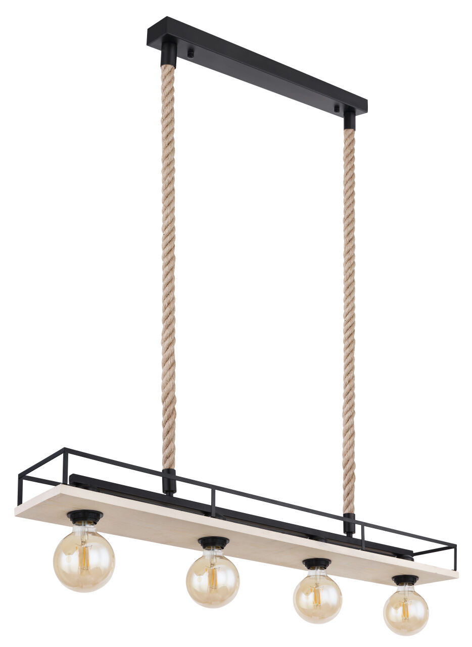 Globo Lighting - TRIXI - Hängeleuchte Metall schwarz matt, 4x E27