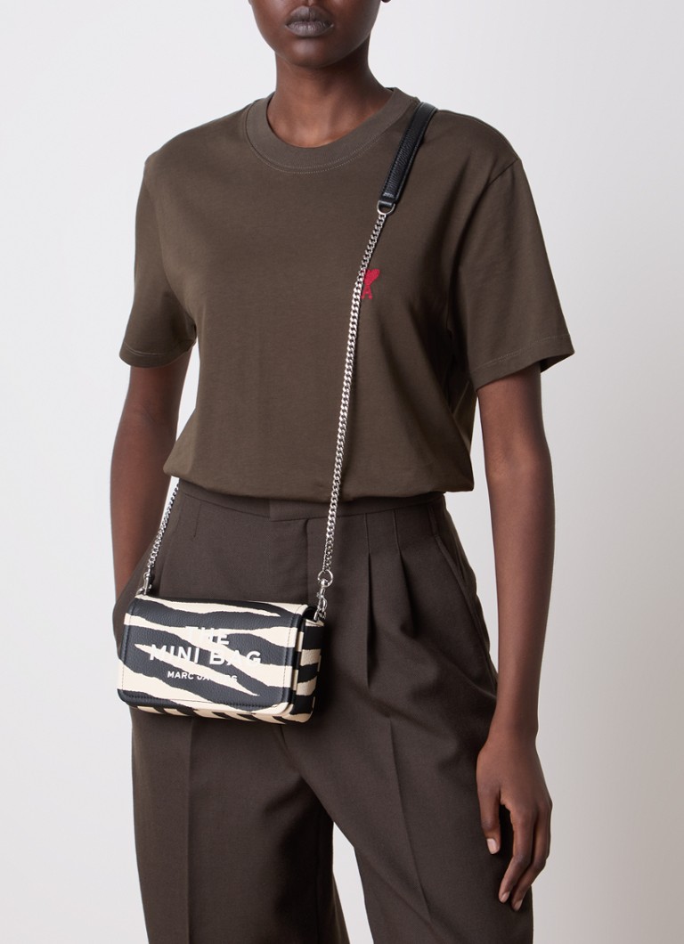 Torba na ramię ze skóry Marc Jacobs The Snapshot z nadrukiem zebry