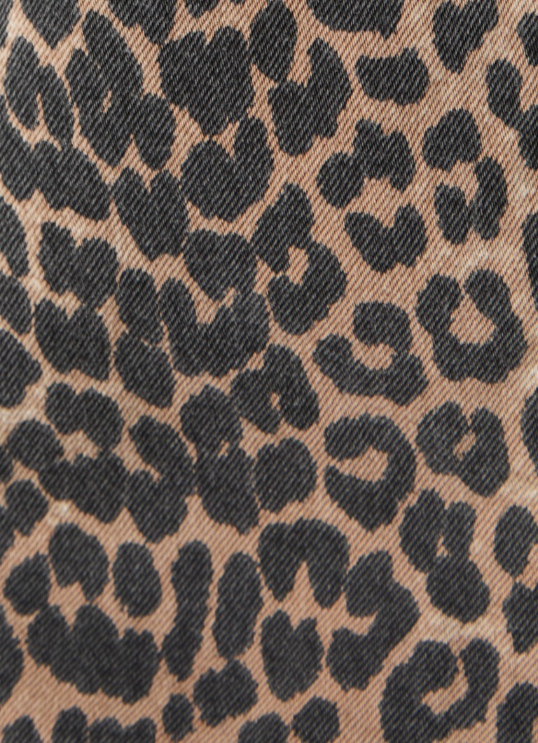 Pantaloni cargo a vita alta e gamba larga di Ganni con stampa leopardata