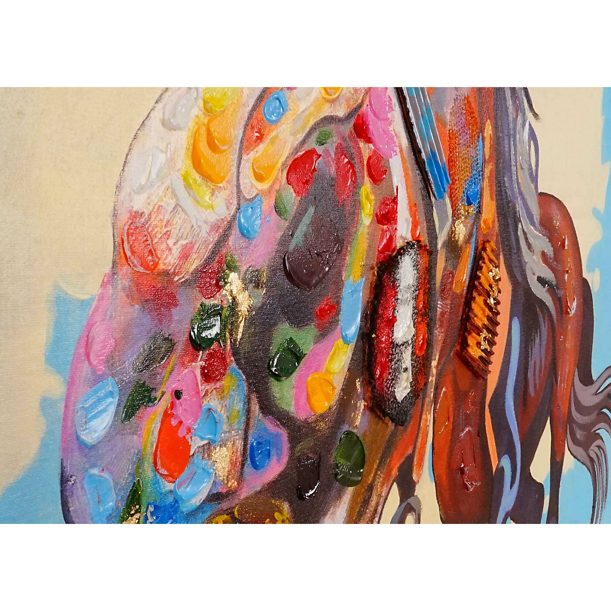 3D Ölgemälde Pferd, XL, handgemalt 100x90cm