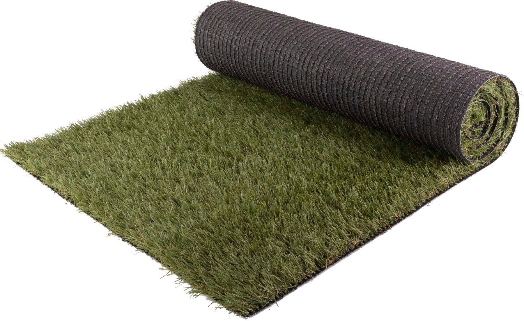 Kunstrasen Kunstrasen KORSIKA, Primaflor-Ideen in Textil, rechteckig, Höhe: 32 mm, realistische Optik, wasserdurchlässig, ideal für Balkon & Terrasse