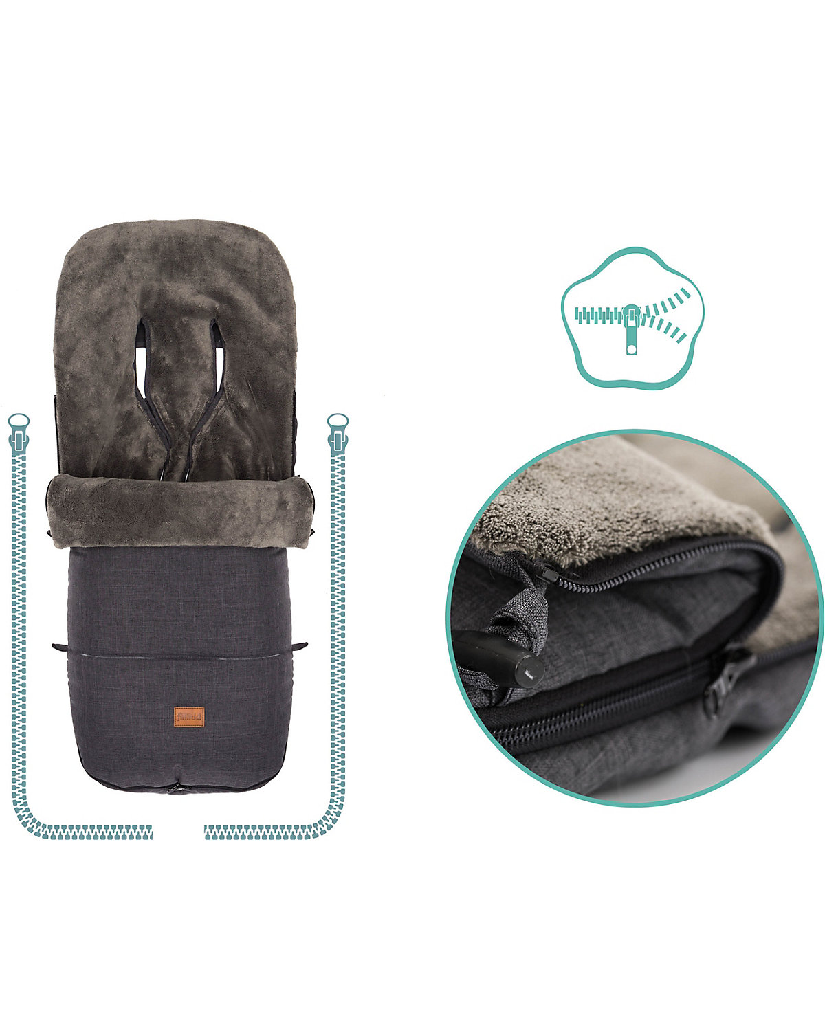 Winterfußsack Kinley, melange hellgrau