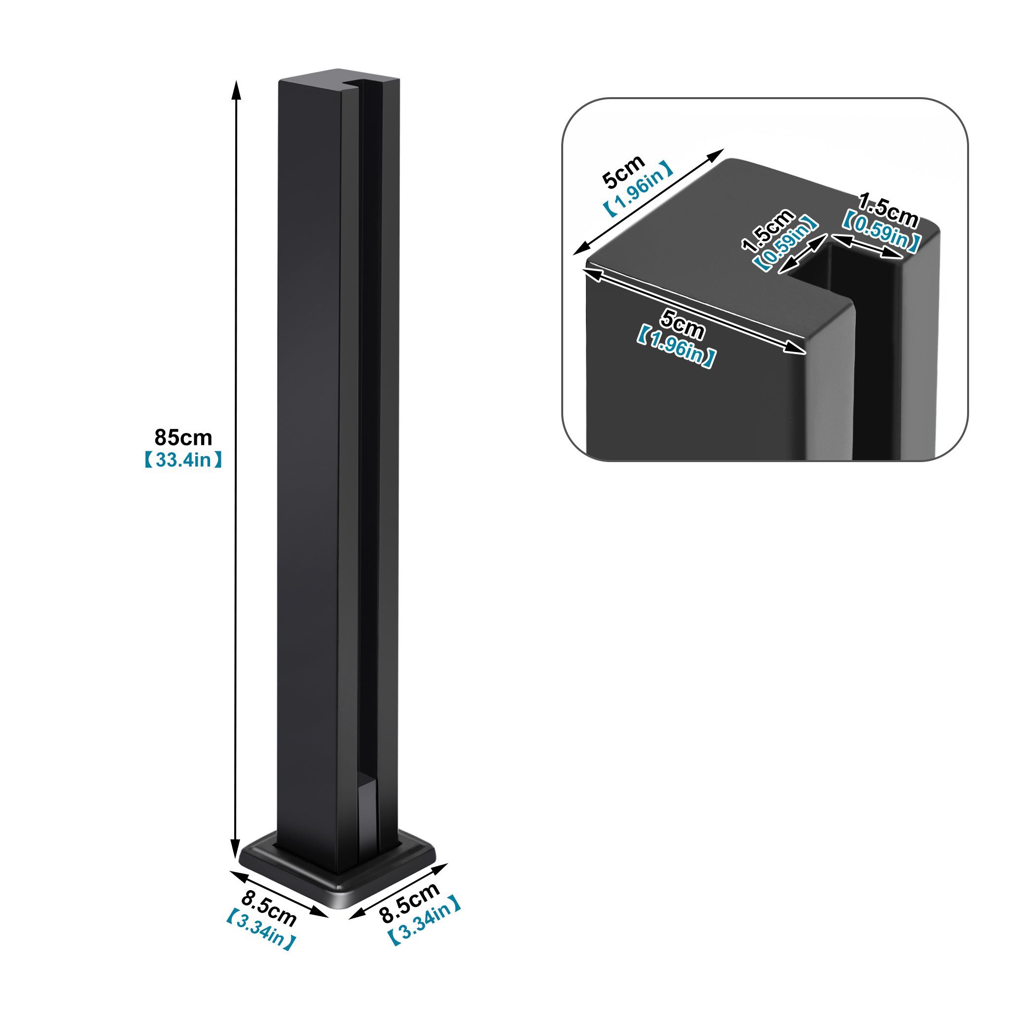 AUFUN Zaun Glas Geländerpfosten Glashalter Edelstahl Silber Glasklemme, 10-12mm, (Glas-Geländerpfosten, Glas-Balustradenpfosten), Sichtschutz, Windschutz für Gehärtetes Glas Werden 85cm / 95cm